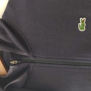 Lacoste Pique Cotton Full Zip Hoodie Sweater Jacket EUC
